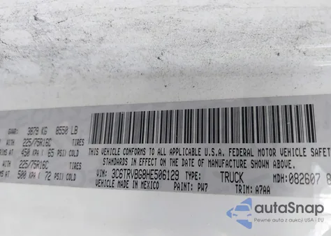 2017 Ram Promaster 1500 High Roof 136 Wb from USA, damaged, VIN 3C6TRVBG8HE506129
